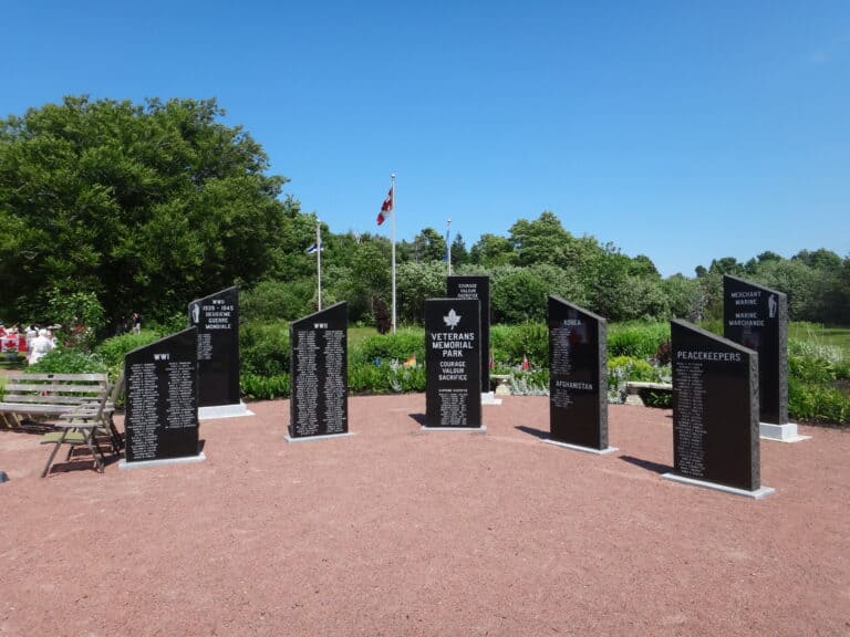 Forgotten Heroes Memorial, Bass River, Nova Scotia: Lt Col Charles Bent, Fritz, Bruno.