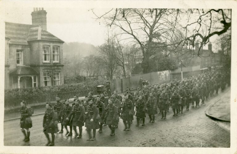 92nd Battalion, C Company route march UK. 1916