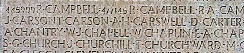 192861 Pte William Chapell MIA 16 Aug 1917