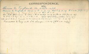 Rear side of Private Lawrence O’Keefe’s Record of Service card recording him as the
groom for Fritz.
