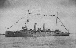  HMS Charybydis. Astraea class cruiser and column Y lead ship