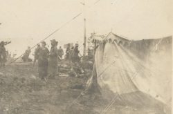Setting up 48th/15th Bn tent lines, Valcartier camp, Quebec Sept 1914.