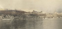 Chateau Frontenac viewed from SS Megantic during
embarkation departure for convoy RV in the Gaspe.
Sept 1914.