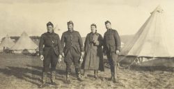 15th Bn officers Salisbury Plain West Down
Camp South 16 Oct-17 Dec 1914. L-R: Lt Frank Smith, Capt Jack
Duguid, Lt Wallie Lawson, Lt Jago.