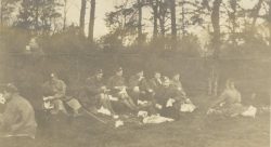 15th Bn officers having lunch in the field.
Salisbury Plain West Down Camp South 16 Oct-17 Dec 1914. L-R:
