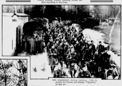 Newspaper article showing 15th Bn leaving Larkhill for
embarkation to France