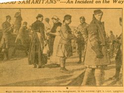 Newspaper article about 15th Bn after arriving in France. Maj Marshall
centre.