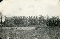 P
& D and troops assembled in tent lines at Petawawa camp June 1914