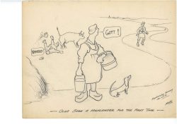 Sketch by Lt Banton depicting German civilian reaction to
kilted occupation soldiers.