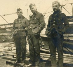 Capt Miller, Capt Haldenby and ? RMS Baltic to Canada 1919.