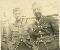Lt Donald (right) and ? RMS Baltic to Canada 1919.