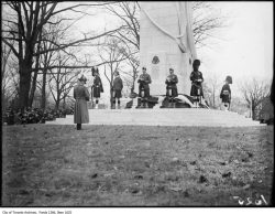 Unveiling and dedication of the regimental memorial at Queen’s Park, Toronto 1923.Governor-General Byng standing front.