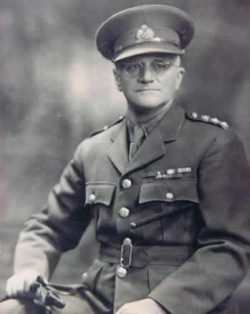 Col CE Bent former wartime CO of the 15th Bn
now Co of 3rd Pioneer Battalion later 9 Field Squadron Royal Canadian Engineers in Noranda Quebec 1939.