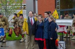 Grandson of Private Edward Wickham who was wounded at 2nd Ypres on 1915, attend the 15th Battalion Memorial Project’s service at the memorial in St. Julien commemorating the 100th anniversary of the battle. April 24, 2015.