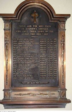 St Andrew’s Presbyterian Church, Toronto, Ontario: Captain Brian Melville Loudon, Major John Kay, Lieutenant John Murray Skeaff,  Private Joseph Hope Walker