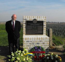 Grandnephew of Captain Edward Botterill, 15th Battalion, at the 2010 dedication of the Gravenstafel Ridge memorial where his relative served in the 1915 battle of 2nd Ypres