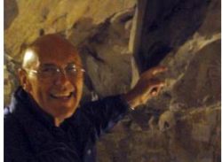 Project Team member Tony Goddard visits the inscription of his great uncle Private Edward Skeates in Maison Blanche.