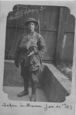 Private Alex James Ambler was serving with the 13th
Battalion in March-April 1917 when he made the carvings in Maison Blanche.