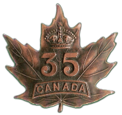 35th batt. Raised Ontario 7 Nov 1914. England Oct 1915. Became 35th Reserve Bn 9 Feb 1916. Into 4th Reserve Bn (Western Ontario 4 Jan 1917. Pipe Band wore Davidson tartan