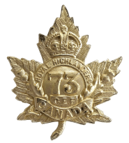 73rd Battalion (Royal Highlanders of Canada). Raised Quebec 10 July 1915. England Apr 1916. France Aug 1916. Withdrawn from line 14 Apr1917 and absorbed into other units 19 Apr 1917.